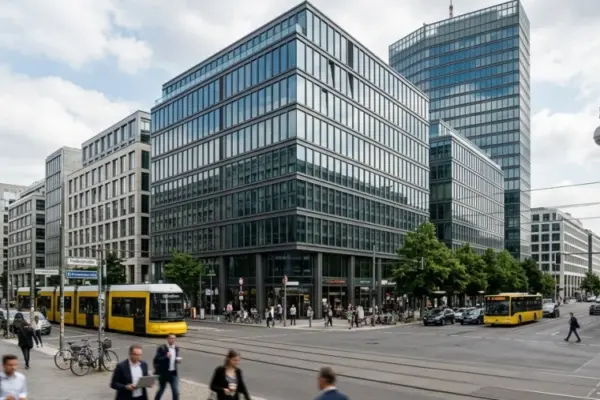 Büroleerstand Berlin Mitte – leere Gewerbeflächen in einem modernen Bürogebäude nahe dem Alexanderplatz
