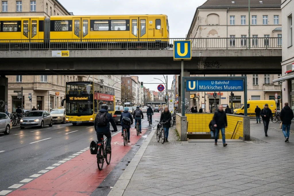 BVG Tarifstreit Berlin – BVG Bus in Berlin-Mitte am Straßenrand geparkt wegen des Warnstreiks