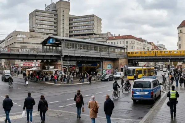 Kottbusser Tor Sicherheit 2026 – Polizeistreife am U-Bahnhof in Berlin-Kreuzberg