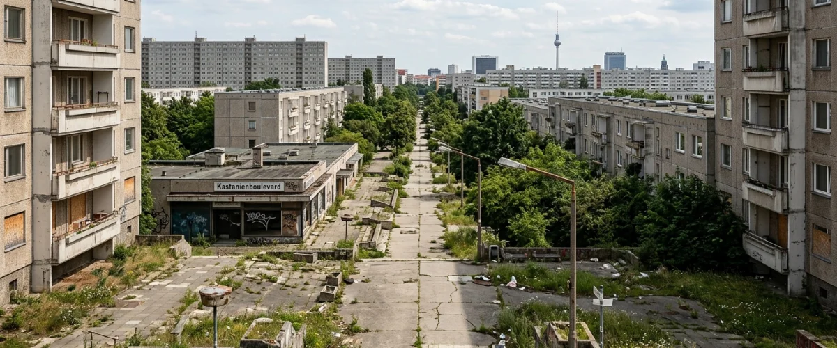 Lost Places Berlin – Der verlassene Kastanienboulevard in Hellersdorf mit leerstehender DDR-Kaufhalle