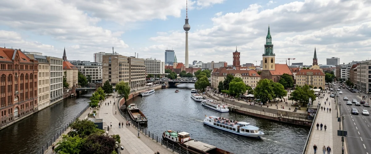 Quartiersmanagement Berlin – Blick auf eine belebte Straße in einem Berliner Kiez mit neuen Förderplänen ab 2028