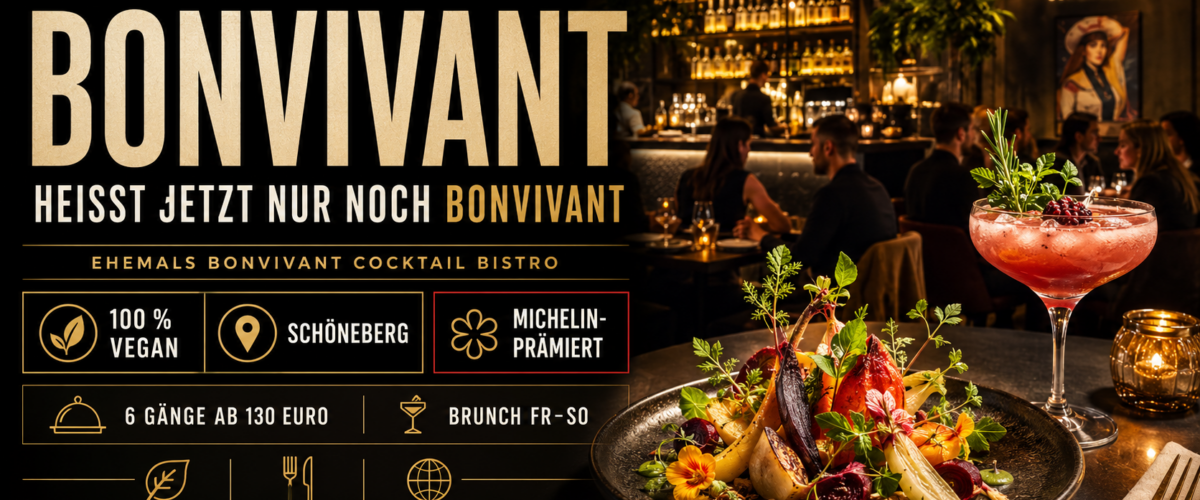 Veganer Fine-Dining-Gang und Cocktail im Bonvivant Restaurant Berlin-Schöneberg