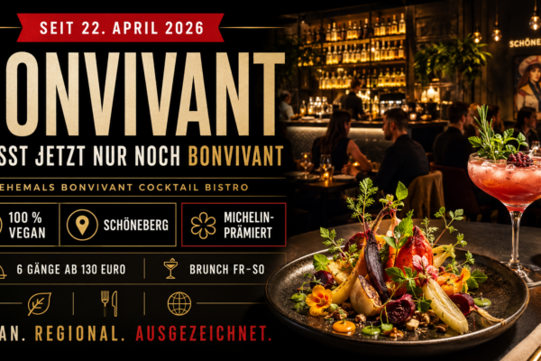 Veganer Fine-Dining-Gang und Cocktail im Bonvivant Restaurant Berlin-Schöneberg