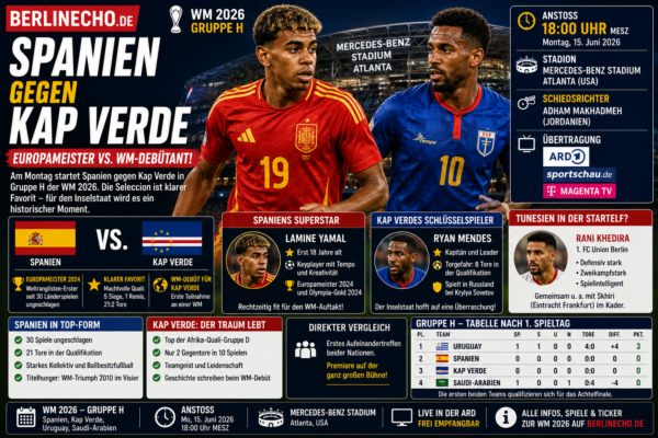 Spanien gegen Kap Verde WM 2026: Europameister Spanien trifft mit Lamine Yamal auf WM-Debütant Kap Verde