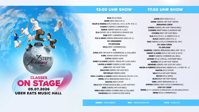 FLYING Steps Academy – Sommershow Classes on Stage