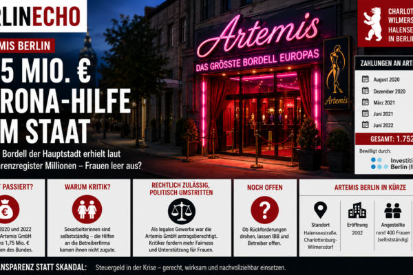 Artemis Berlin mit 1,75 Millionen Euro Corona-Hilfen, Zahlungen der IBB und Kritik an Staatshilfen