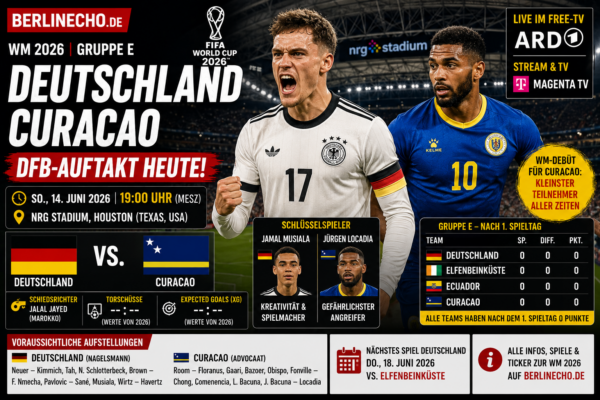 Deutschland Curaçao WM 2026: DFB-Auftakt im NRG Stadium Houston um 19:00 Uhr