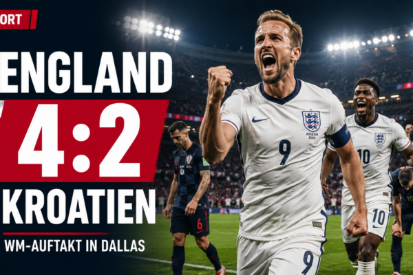 England Kroatien Ergebnis 4:2 beim WM-Auftakt 2026 in Dallas