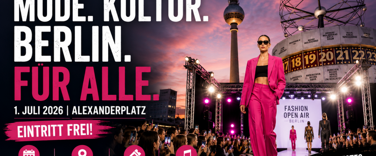 Fashion Open Air Berlin 2026 mit Laufsteg, Alexanderplatz, Fernsehturm, Live-Musik und freiem Eintritt