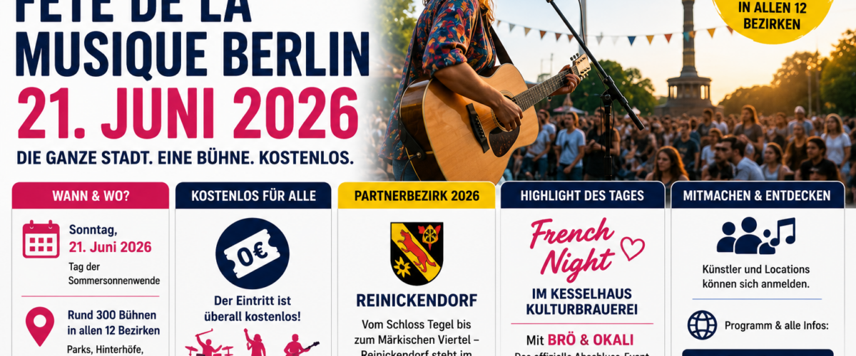 Fête de la Musique Berlin 2026: kostenlose Konzerte an rund 300 Orten in allen zwölf Bezirken