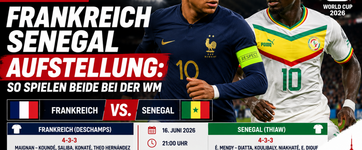 Frankreich Senegal Aufstellung zur WM 2026 mit Mbappé, Mané, Anstoßzeit und voraussichtlichen Teams