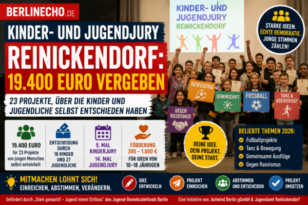 Kinder- und Jugendjury Reinickendorf vergibt 19.400 Euro an 23 Projekte von Kindern und Jugendlichen