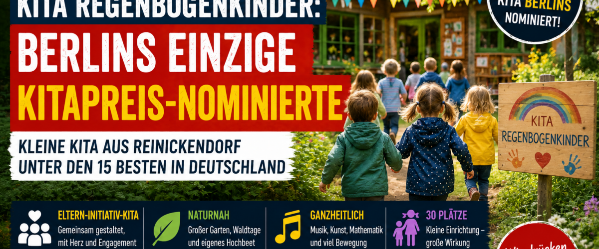 Kita Regenbogenkinder in Reinickendorf-Heiligensee als einzige Berliner Kita für den Deutschen Kitapreis nominiert