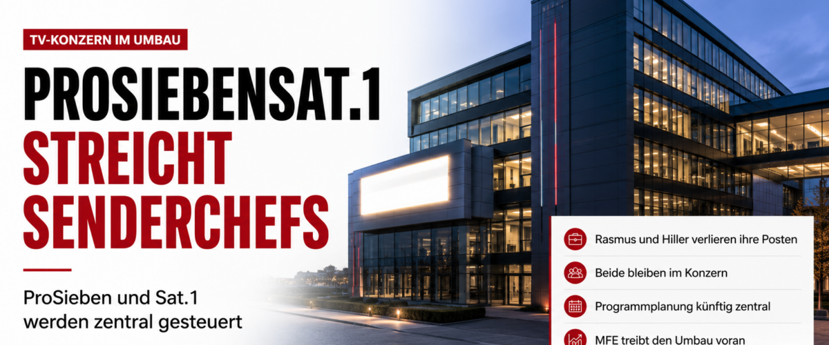 ProSiebenSat.1 streicht die Senderchef-Posten von ProSieben und Sat.1, Programmplanung wird zentral gesteuert