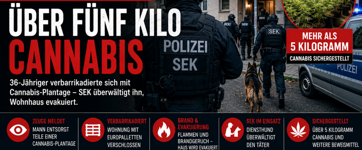 SEK-Einsatz in Oberschöneweide mit Polizei, Cannabisfund und evakuiertem Wohnhaus in Berlin