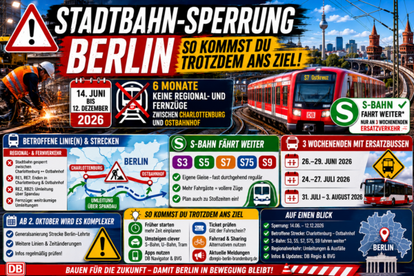 Stadtbahn-Sperrung Berlin 2026 – Infografik zu Sperrung, S-Bahn-Alternativen und Ersatzverkehr zwischen Charlottenburg und Ostbahnhof