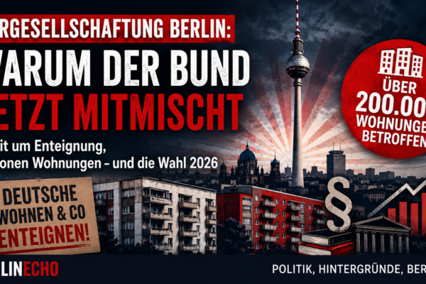 Vergesellschaftung Berlin: Symbolbild zum Streit um Enteignung, Wohnungsbestände, Mieten und die Berlin-Wahl 2026