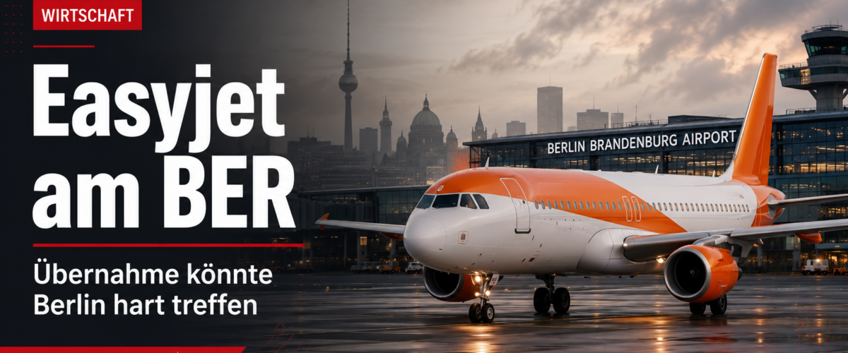Easyjet Berlin am Flughafen BER während des Übernahmepokers