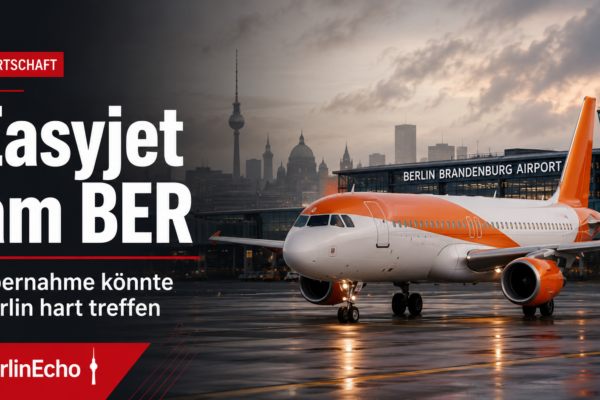 Easyjet Berlin am Flughafen BER während des Übernahmepokers