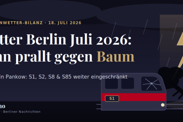 S-Bahn Berlin nach dem Unwetter im Juli 2026 mit Einschränkungen auf mehreren Linien