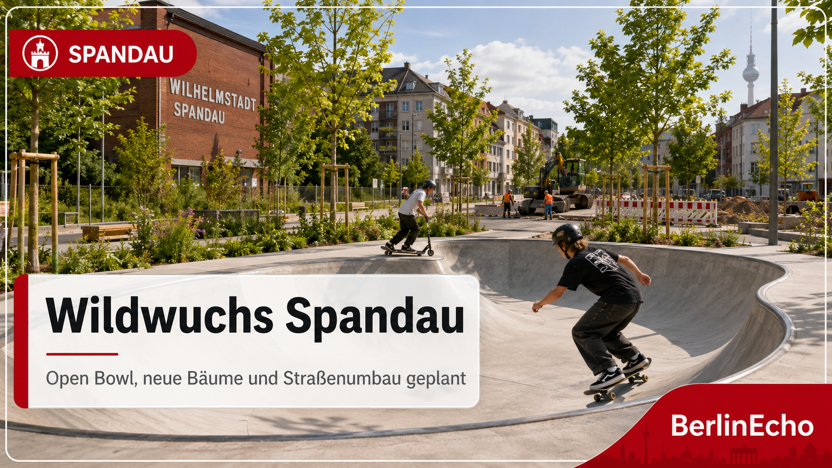 Skater in einer Beton-Bowl als Symbolbild für die geplante Open Bowl am Wildwuchs Spandau in der Wilhelmstadt