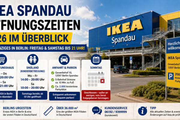 Ikea Spandau Öffnungszeiten 2026 mit Ladenzeiten, Småland, Anfahrt und kostenlosen Parkplätzen