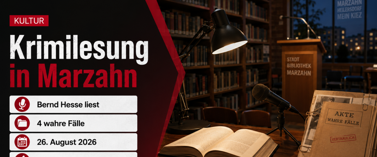 Krimilesung in Marzahn mit Bernd Hesse, vier wahren Fällen und freiem Eintritt am 26. August 2026
