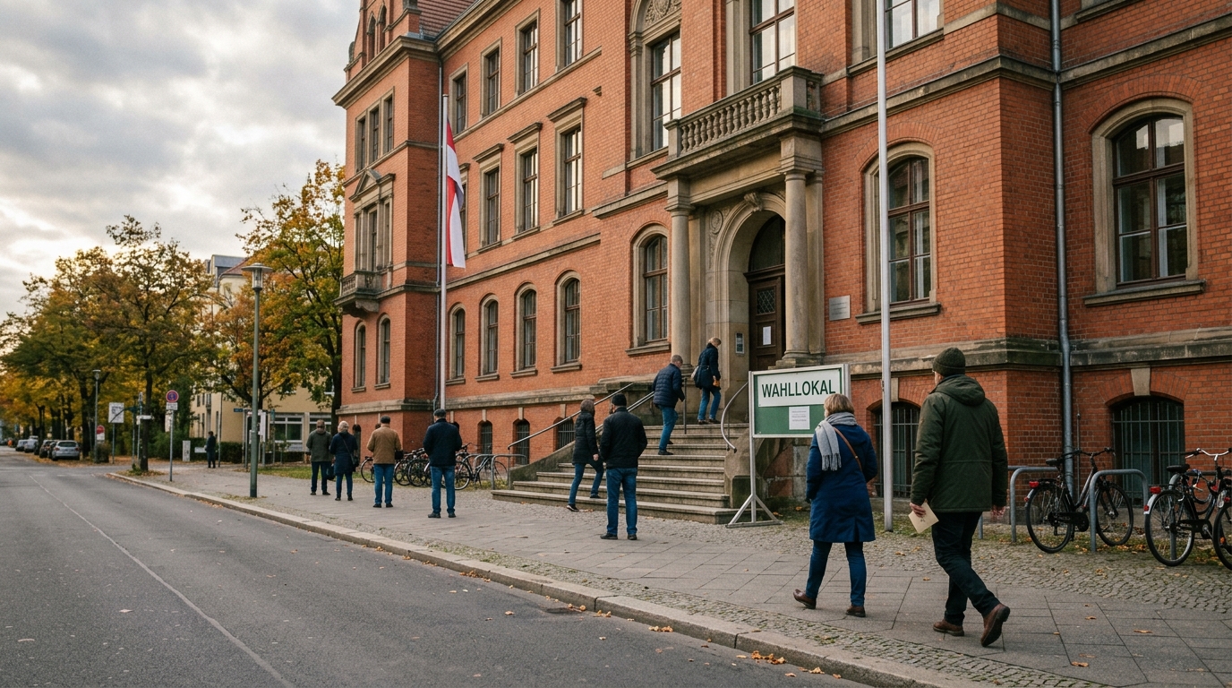 BVV-Wahl Lichtenberg: Rathaus und Bezirksamt in Lichtenberg an einem Wahlsonntag