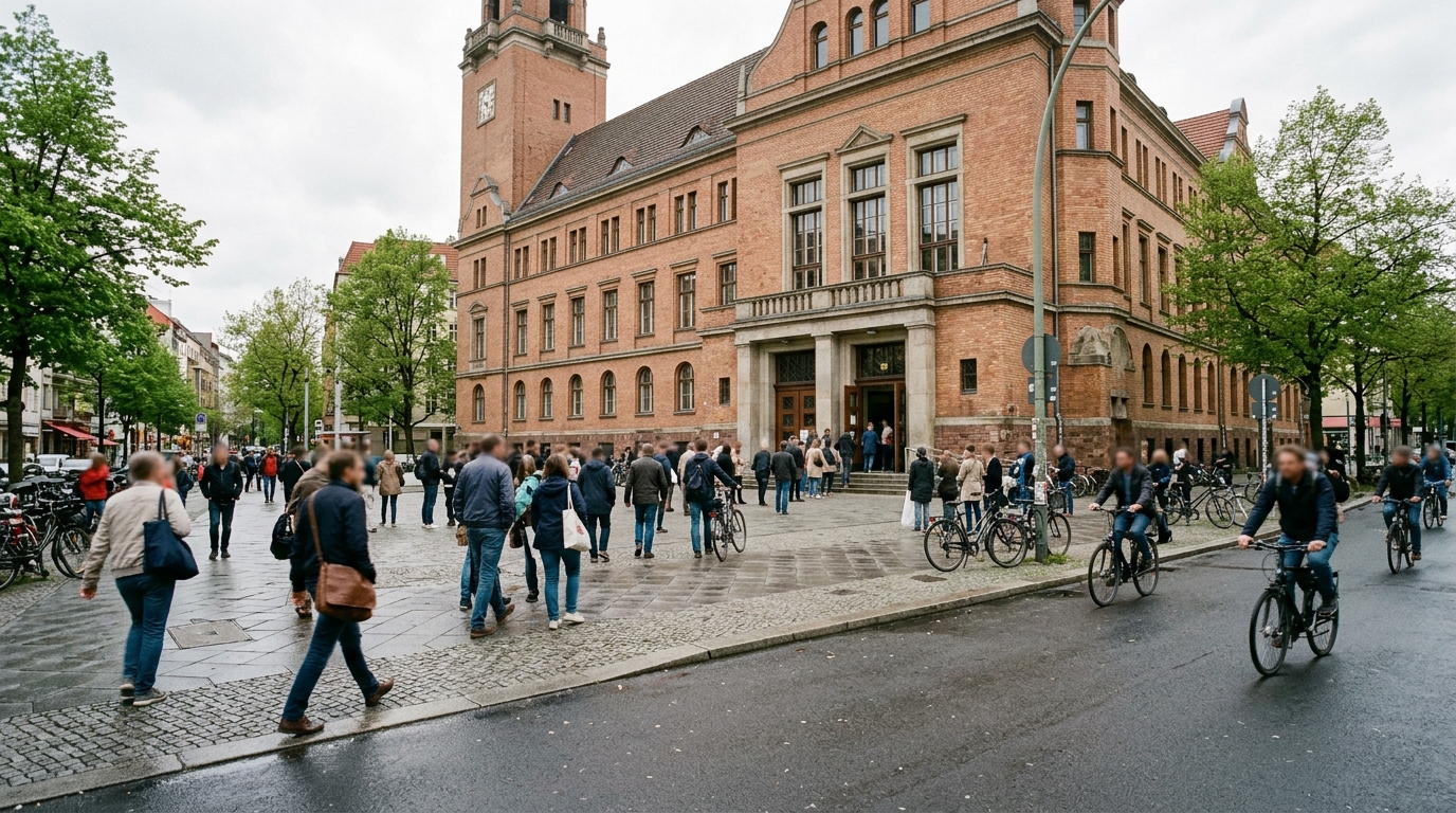 BVV-Wahl Neukölln: Rathaus und Bezirksamt in Neukölln an einem Wahlsonntag