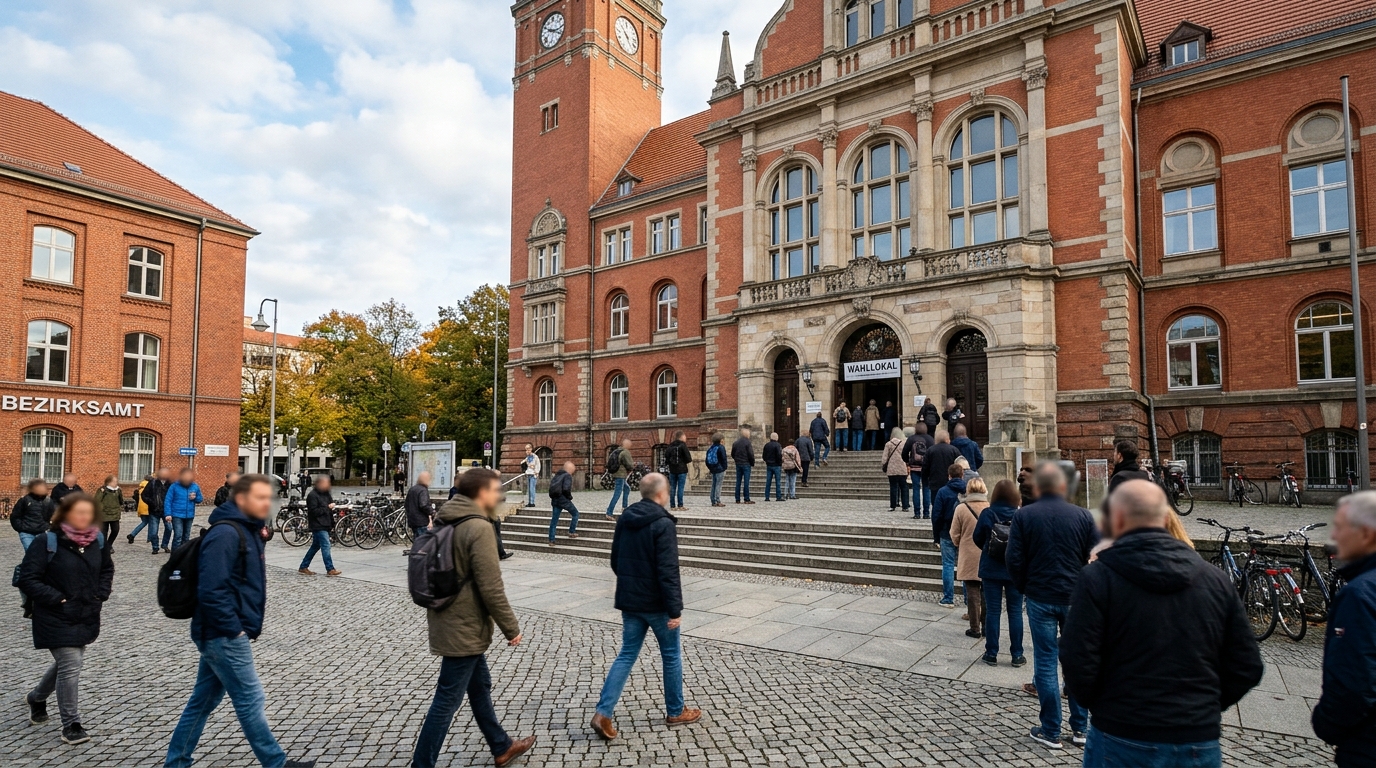 BVV-Wahl Spandau: Rathaus und Bezirksamt in Spandau an einem Wahlsonntag