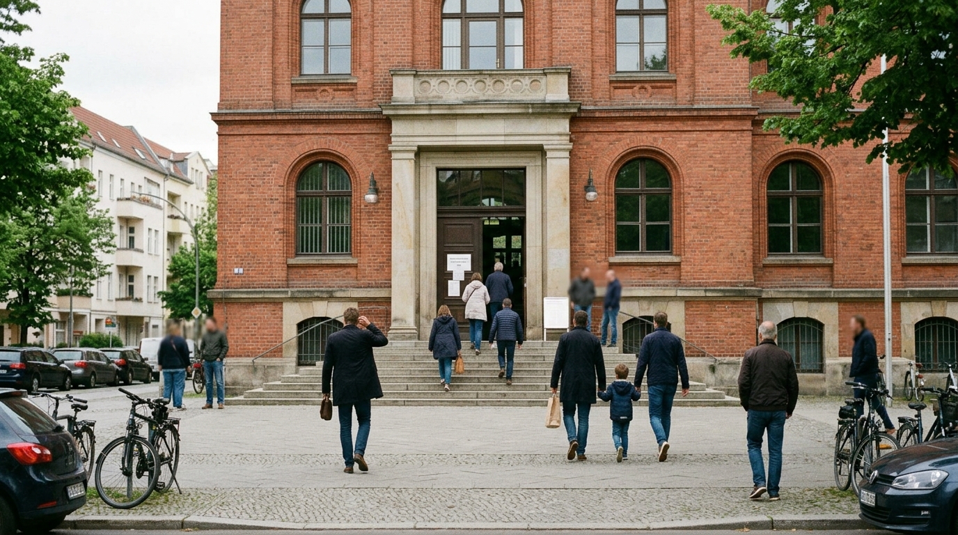 BVV-Wahl Steglitz-Zehlendorf: Rathaus und Bezirksamt in Steglitz-Zehlendorf an einem Wahlsonntag