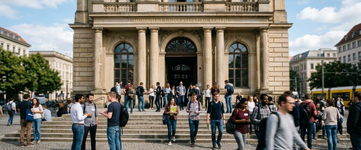 ERC Starting Grants Berlin: historisches Hauptgebäude der Humboldt-Universität Unter den Linden bei Tageslicht