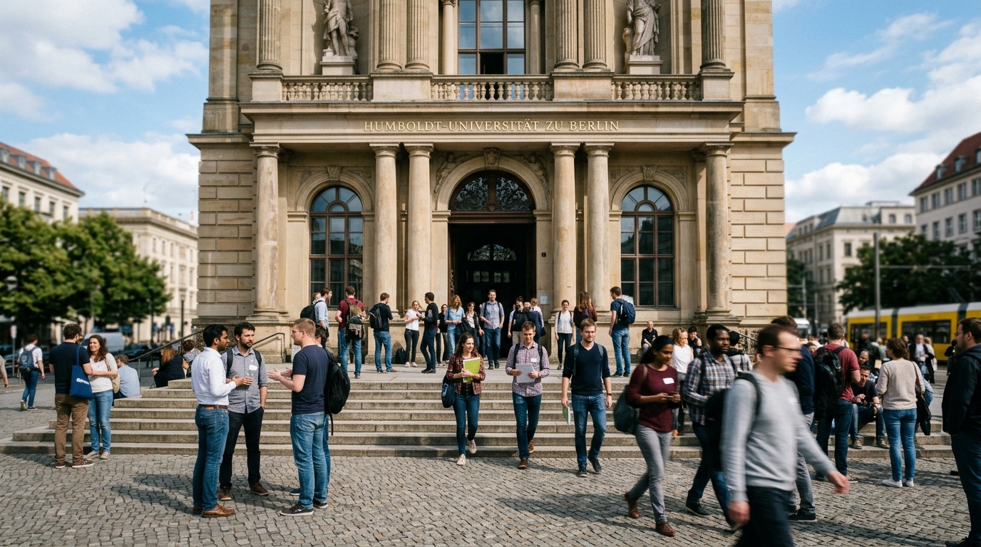 ERC Starting Grants Berlin: historisches Hauptgebäude der Humboldt-Universität Unter den Linden bei Tageslicht