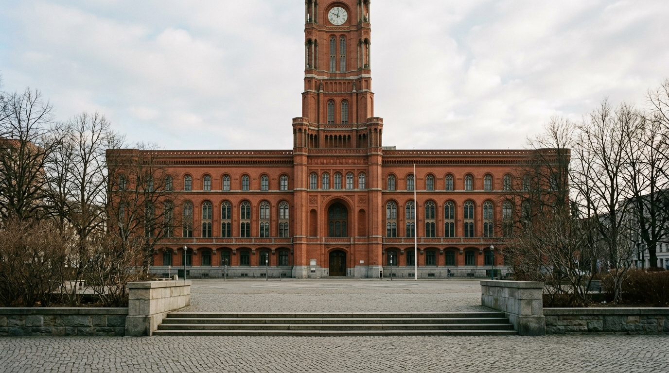 Jugendhilfe-Reform Berlin: Rotes Rathaus Berlin bei Tageslicht als Symbol für Landespolitik und Senatsverwaltung